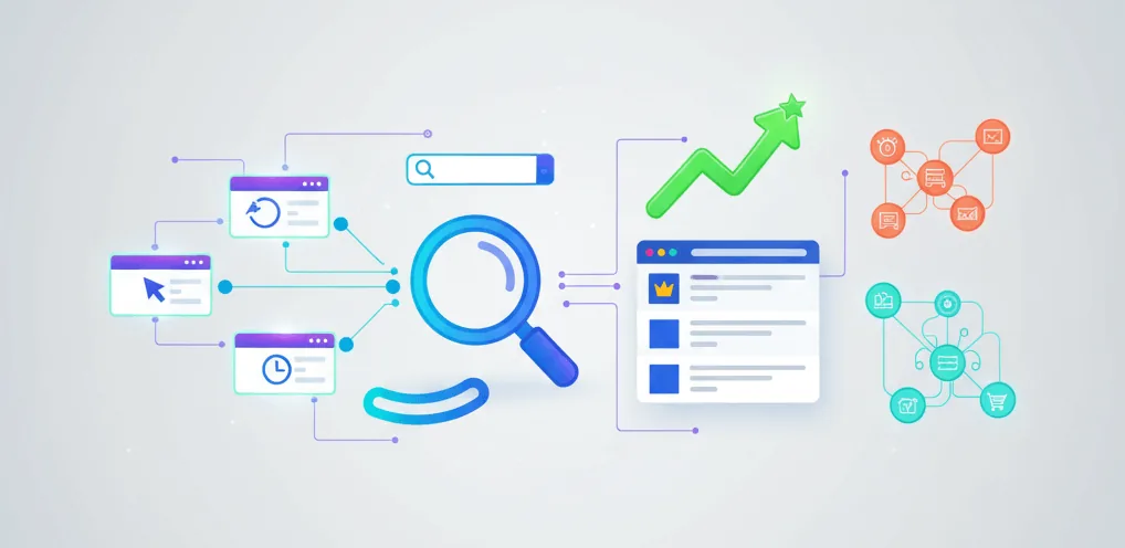 Схема поведенческих факторов в SEO: браузеры, поиск, рост позиций и вовлеченность